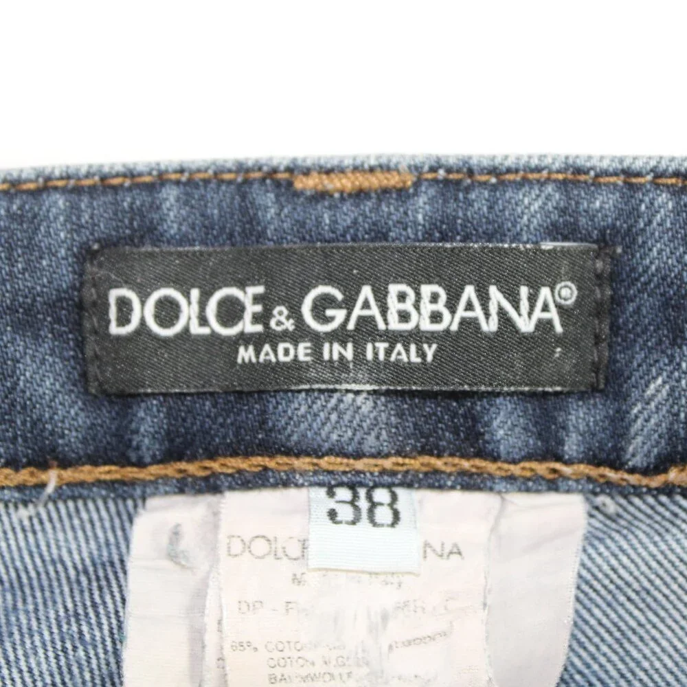 Dolce & Gabbana Pretty Straight Zipper Hem Blue Fade Jeans Size 38